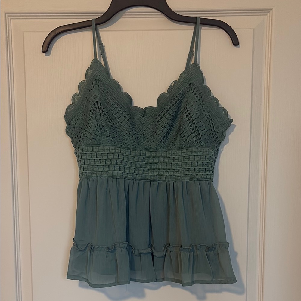 Elegant Green Lace Women’s Top
